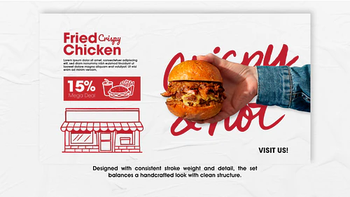 Fried Crispy Chicken Icons