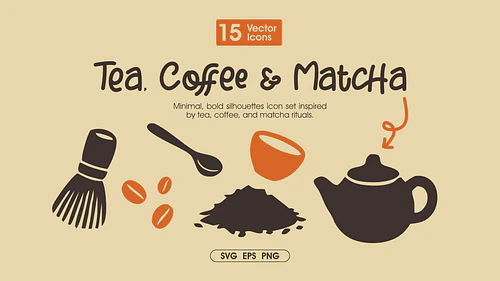 Tea, Coffee & Matcha Icons