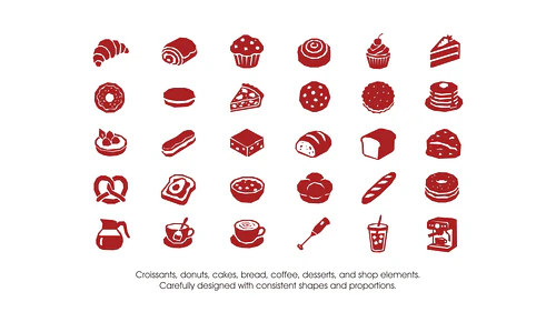 Local Café and Bakery Icons
