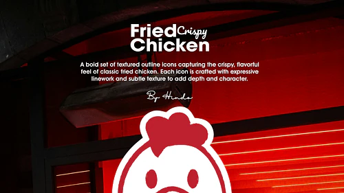 Fried Crispy Chicken Icons