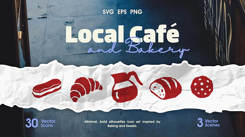 Local Café and Bakery Icons