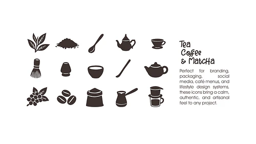Tea, Coffee & Matcha Icons