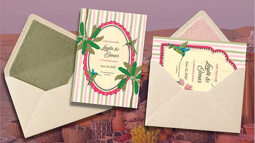 Pink Desert Invitation Cards