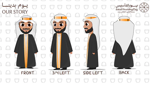 Editable Saudi traditional Characters pack