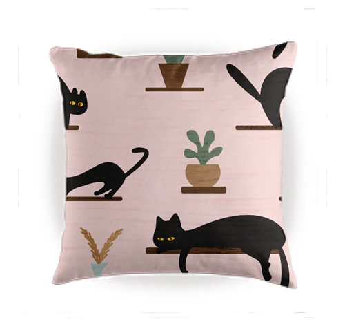 Playful Cats and Plants Pattern