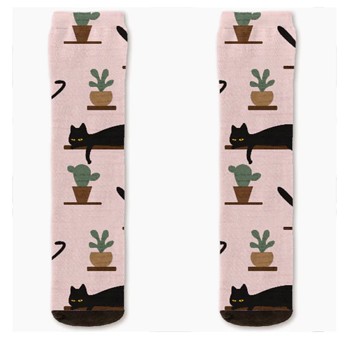 Playful Cats and Plants Pattern