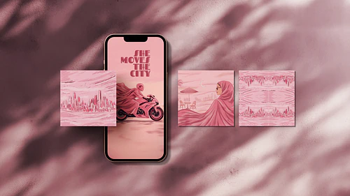 She Moves the City - Illustration Set