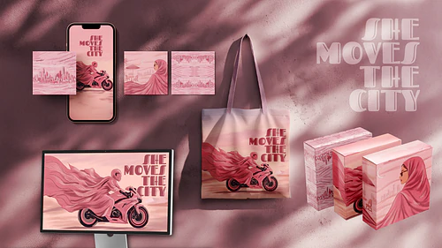 She Moves the City - Illustration Set