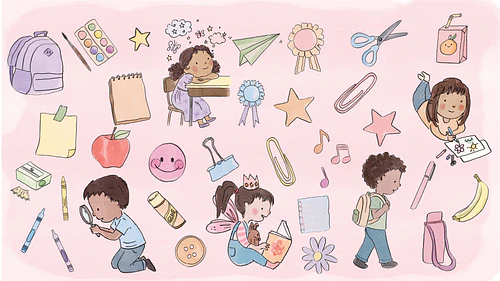 Back to School Illustration + Canva Templates