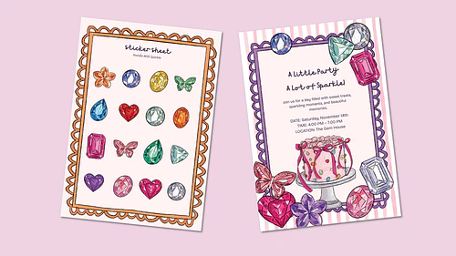 Gem Party - Hand Drawn Gemstone Clipart & Party Illustration Pack
