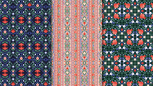 Pomegranate Garden Folk Botanical Pattern Collection