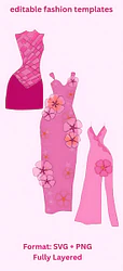 Editable Fashion Dress Templates
