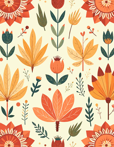 Autumn Botanical Patterns Bundle