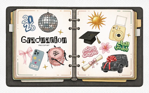 Trendy Graduation Clipart Set (Class of 2026)