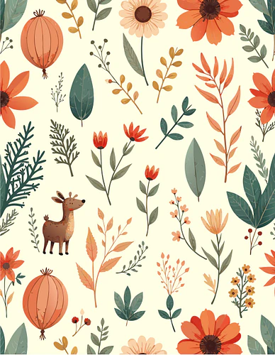 Autumn Botanical Patterns Bundle