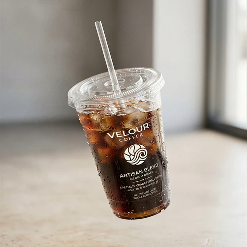 Transparent Iced Coffee Cup Mockup - FLOATING STYLE