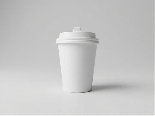 Premium Paper Coffee Cup Mockup – Minimal Beverage Branding PSD - Paper Coffee Cup Mockup - White Disposable Coffee Cup