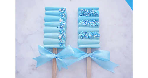 Deliciously Decorated Rectangular Cakesicles for Baby Shower