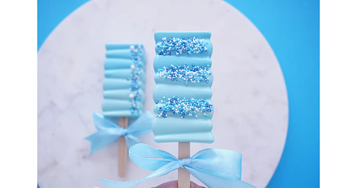 Deliciously Decorated Rectangular Cakesicles for Baby Shower