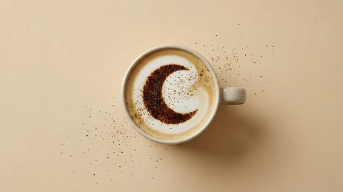 Eid Coffee with Moon Latte Art