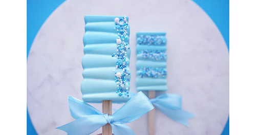 Deliciously Decorated Rectangular Cakesicles for Baby Shower