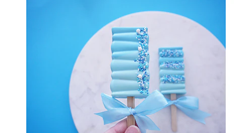 Deliciously Decorated Rectangular Cakesicles for Baby Shower